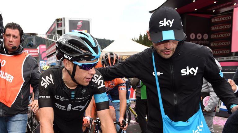 Richie Porte finishes stage fifteen of the 2015 Tour of Italy