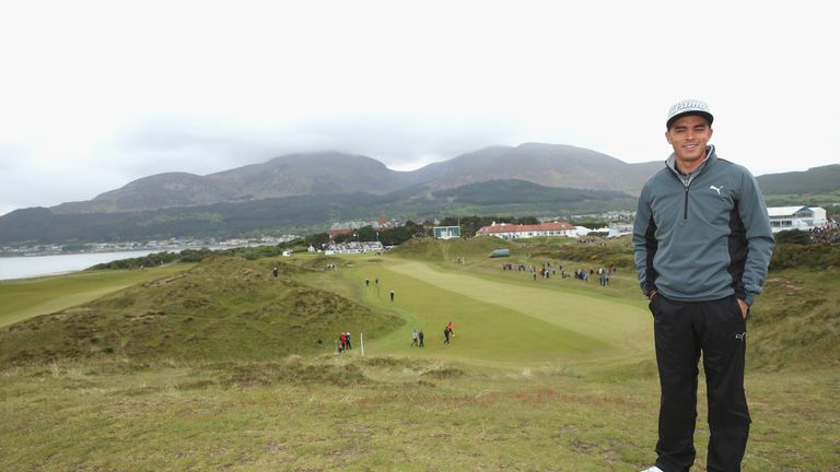 Rickie Fowler poses on the 9th hole during the Pro-Am round prior to the Irish Open at Royal County Down Golf Club