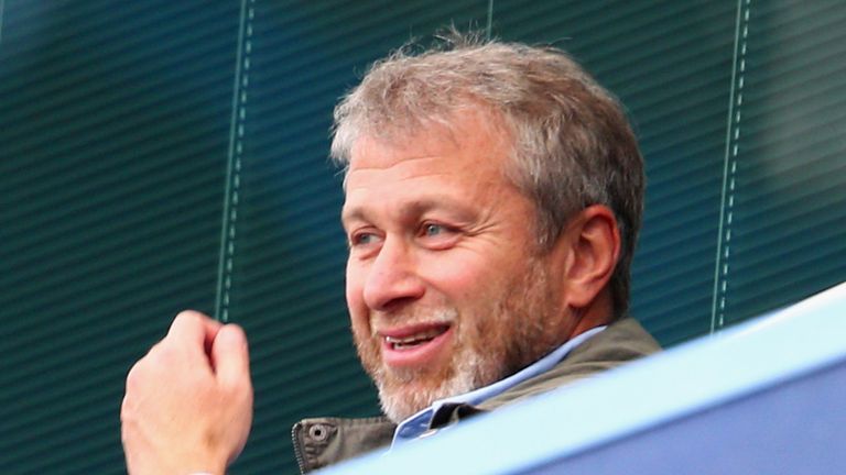 Chelsea owner Roman Abramovich looks on from the stands 