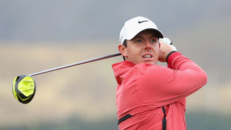 NEWCASTLE, NORTHERN IRELAND - MAY 28:  Rory McIlroy of Northern Ireland tees off on the 11th hole during the First Round of the Dubai Duty Free Irish Open 