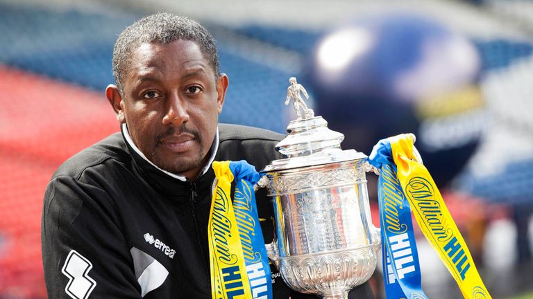 Inverness Caledonian Thistle assistant manager Russell Latapy with the William Hill Scottish Cup