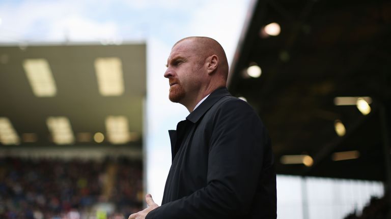 Manager Sean Dyche of Burnley looks on during the Barclays Premier League match between Burnley and Stoke City at Turf Moor.