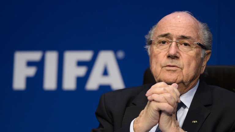 FIFA president Sepp Blatter gestures as he speaks during  a press conference on May 30, 2015 in Zurich after being re-elected during the FIFA Congress
