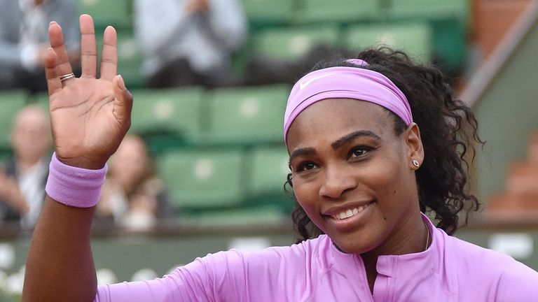 Serena Williams celebrates her victory