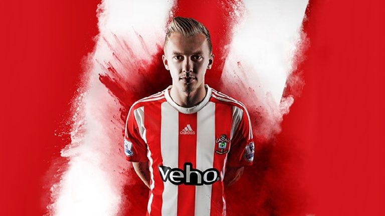 Adidas' first effort for Southampton sees the three stripes added to the traditional red and white kit