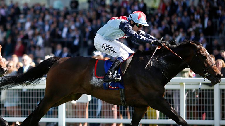 ASCOT, ENGLAND - MAY 09:  Jamie Spencer riding Speculative Bid (R) win The totescoop6 Victoria Cup at Ascot racecourse on May 09, 2015 in Ascot, England. (