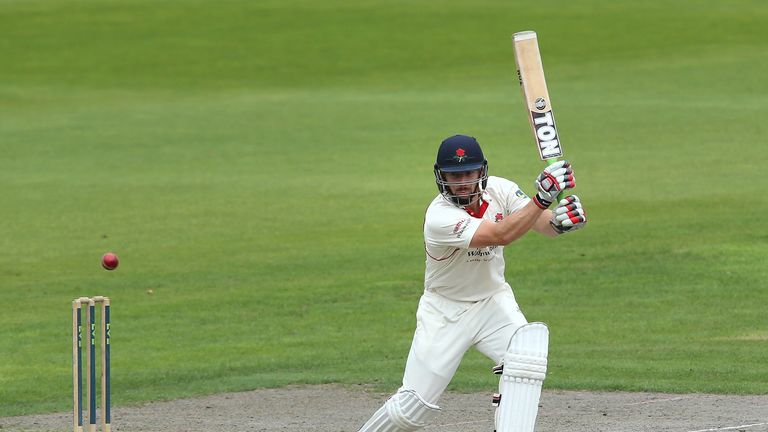 MANCHESTER, ENGLAND - AUGUST 31:  Steven Croft of Lancashire bats during the LV County Championship match between Lancashire and Yorkshire at Old Trafford 