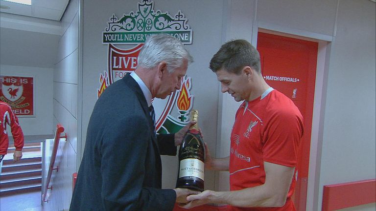 Steven Gerrard final Anfield appearance 16/05/15 - Alan Pardew