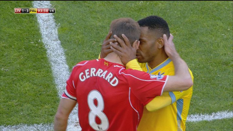 Steven Gerrard Jason Puncheon Liverpool Crystal Palace