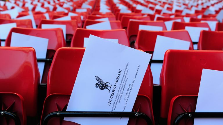 Mosiac cards 'Captain' Steven Gerrard Anfield farewell Liverpool Crystal Palace