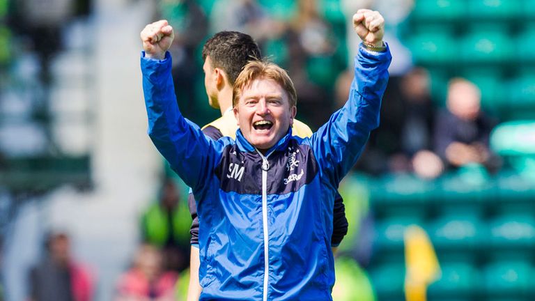 Stuart McCall: Rangers manager celebrates after win over Hibs