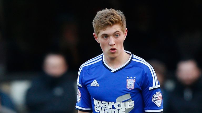 IPSWICH, ENGLAND - JANUARY 10: Teddy Bishop of Ipswich Town in action during the Sky Bet Championship match between Ipswich Town and Derby County at Portma