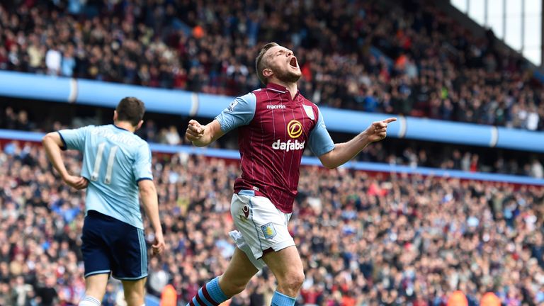 Tom Cleverley of Aston Villa celebrates 