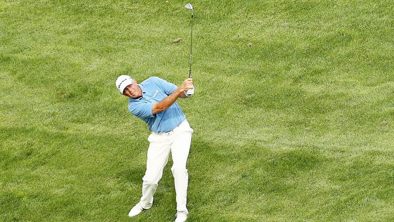 Tom Lehman has the lead at the halfway stage at French Lick Resort