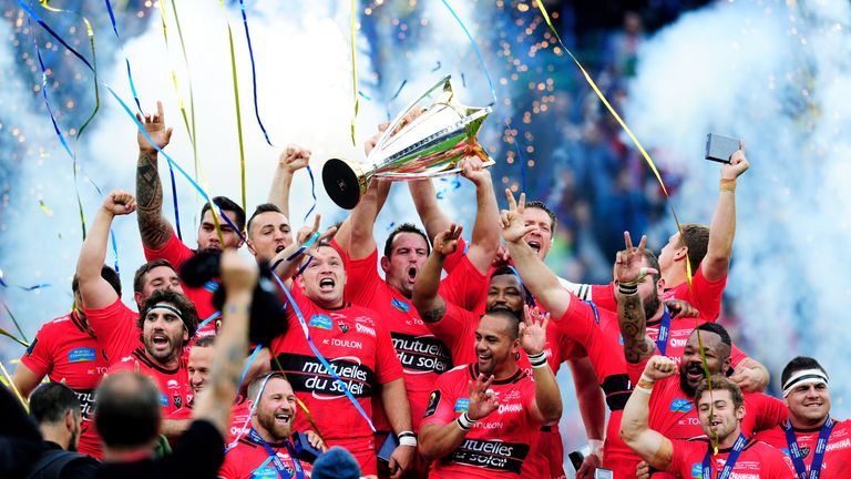 Toulon celebrate their victory in the European Champions Cup Final