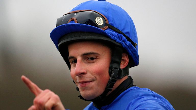 LINGFIELD, ENGLAND - APRIL 03:  William Buick riding Tryster win The Coral Easter Classic All-Weather Middle Distance Championships Conditions Stakes at Li