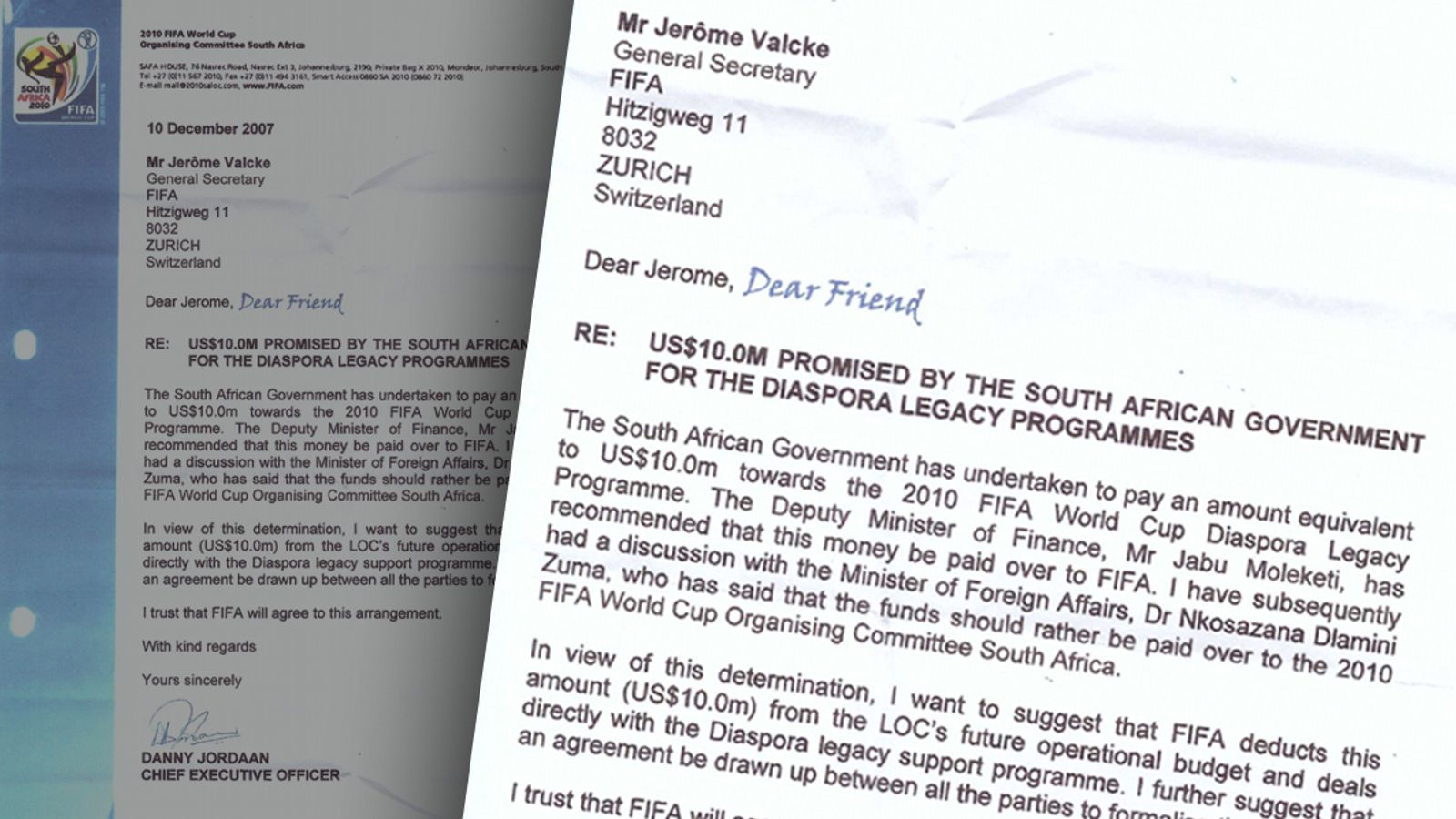 South Africa government confirm Danny Jordaan FIFA letter is genuine ...