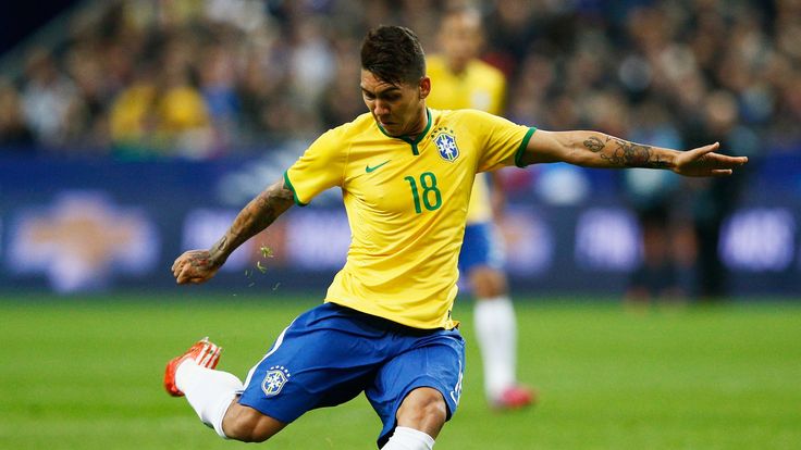 Roberto Firmino of Brazil in action during the International Friendly match between France and Brazil.
