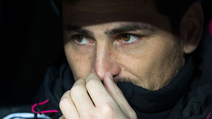 Goalkeeper Iker Casillas of Real Madrid CF looks on sitted on the bench prior to start the La Liga match between Real Madrid CF a
