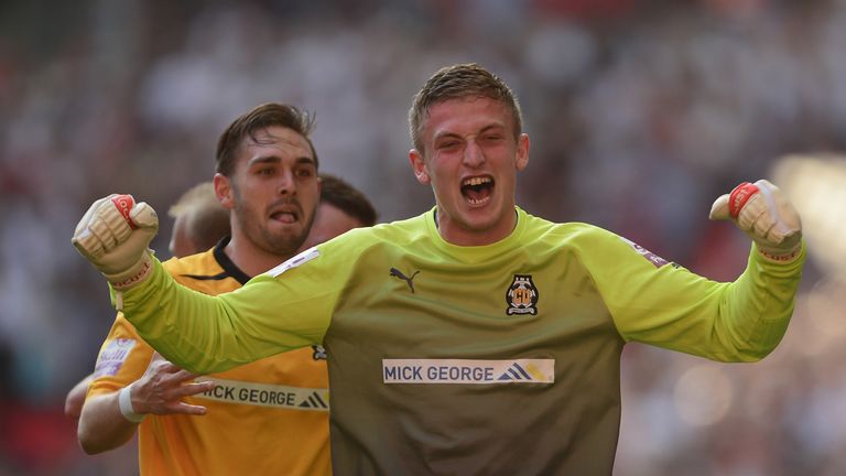 LONDON, ENGLAND - MAY 18:  Adam Smith of Cambridge United celebrates during the Skrill Conference Premier Play-Offs Final between Cambridge United and Gate