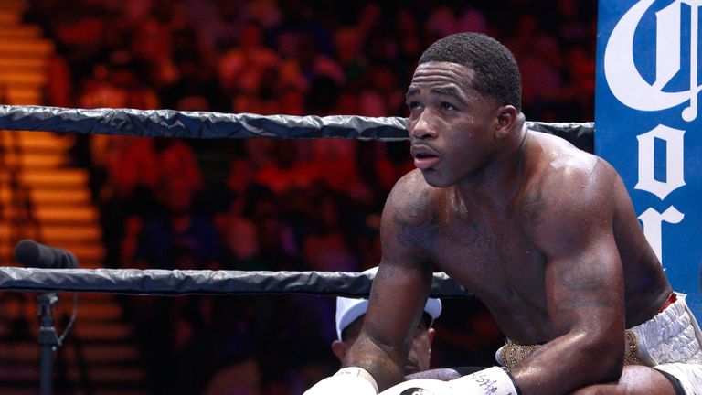 LAS VEGAS, NV - JUNE 20:  Adrien Broner waits in his corner before the start of a round during his welterweight fight against Shawn Porter at MGM Grand Gar