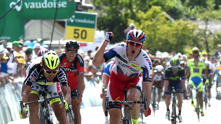 Alexander Kristoff wins stage seven of the 2015 Tour de Suisse