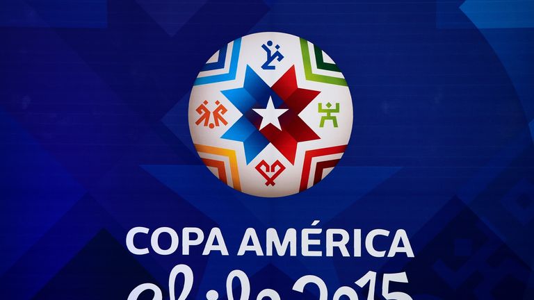 View of the Copa America 2015 logo, at the Quinta Vergara in Vina del Mar, Chile, on November 24, 2014. AFP PHOTO/MARTIN BERNETTI        (Photo credit shou