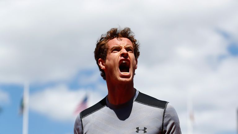 Andy Murray in action at Roland Garros