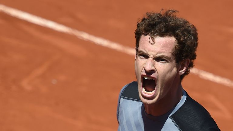 Great Britain's Andy Murray celebrates his victory over France's Jeremy Chardy