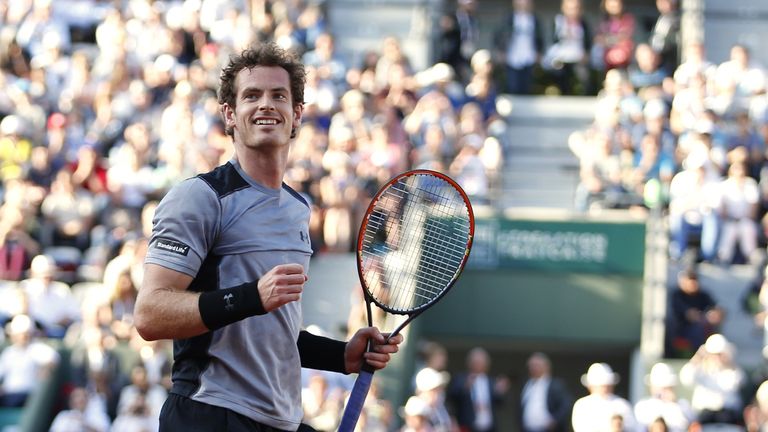Andy Murray celebrates victory