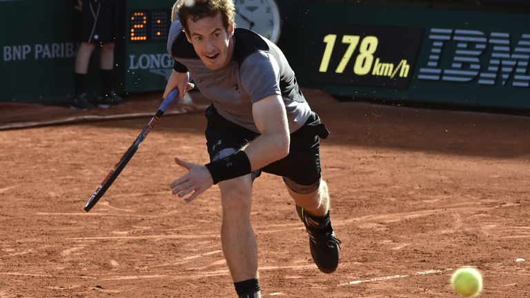 Andy Murray returns the ball