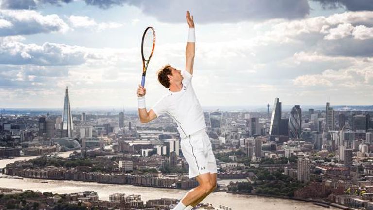 Andy Murray models his new Under Armour kit in London
