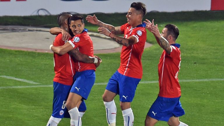 Arturo Vidal Alexis Sanchez Eduardo Vargas Chile