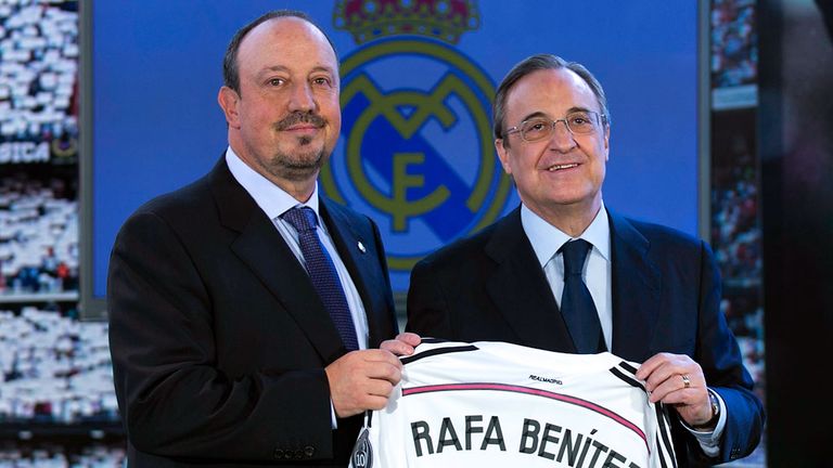 Rafael Benitez and Real Madrid president Florentino Perez