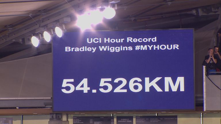 Bradley Wiggins time Hour Record victory screengrab