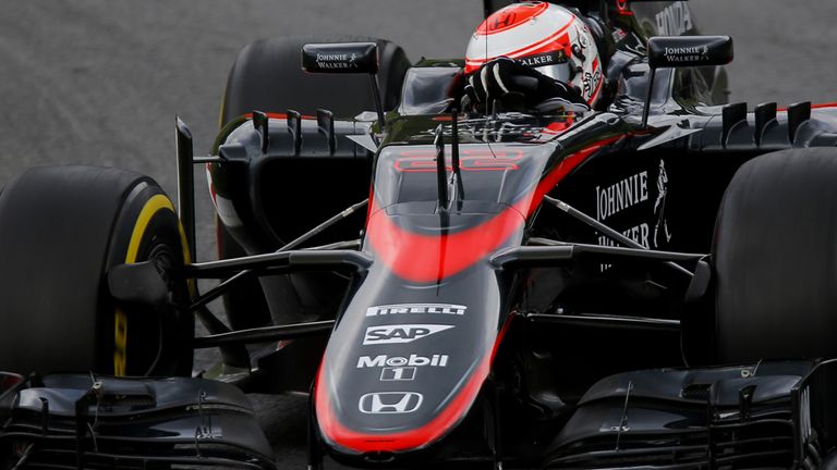 Jenson Button at the wheel of the McLaren in practice at Austria