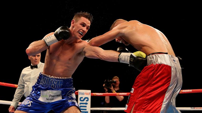 Callum Smith lands a jab on the way to a hard fought victory over Christopher Rebrasse