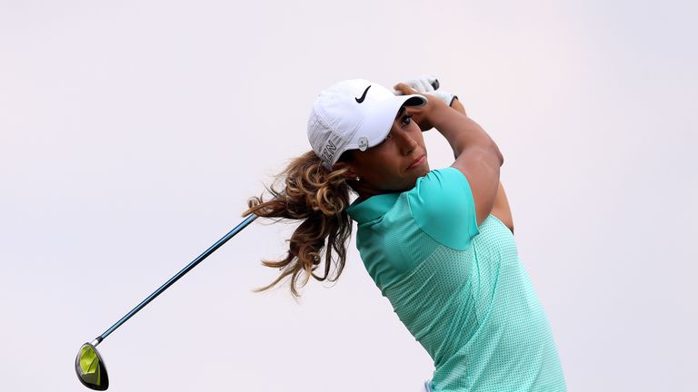 Cheyenne Woods of the USA takes her first shot on the 13th hole during the first round of the Manulife LPGA Classic.