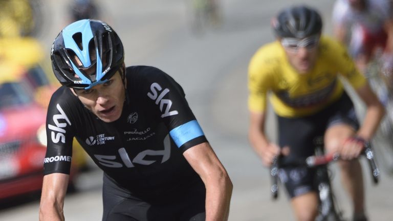 Chris Froome distances Tejay Van Garderen on the final stage of the Dauphine