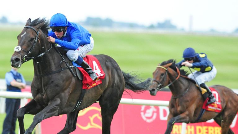 Jack Hobbs and William Buick win the 150th Dubai Duty Free Irish Derby.
