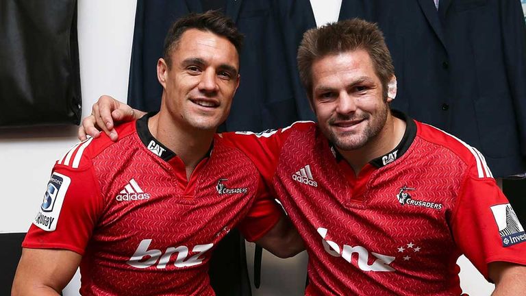 Dan Carter (left) and Richie McCaw of the Canterbury Crusaders