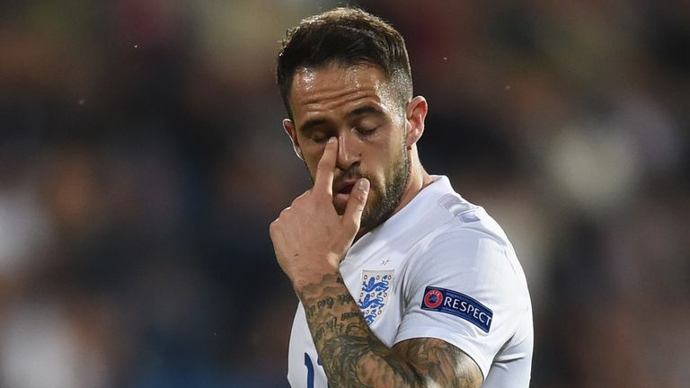 Danny Ings of England looks dejected during the UEFA Under21 European Championship 2015 Group B match between England and Portugal