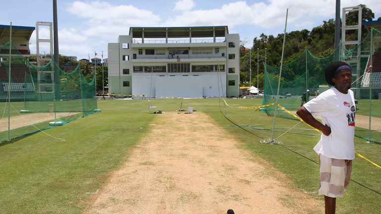 A general view of the pitch that will be used for the 1st Test