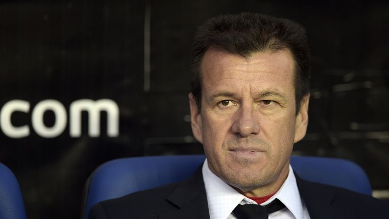 Brazil's coach Dunga looks on during their 2015 Copa America quarter-final against Paraguay