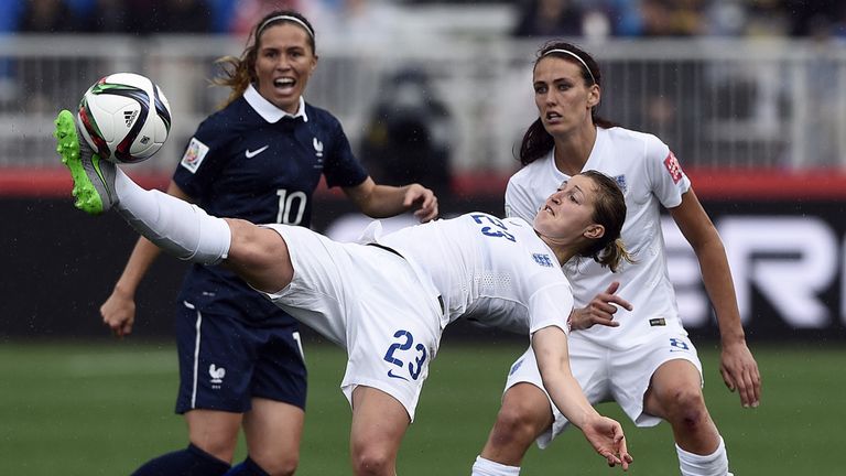 England's Ellen White in action against France in the opening game