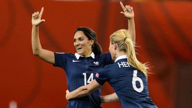 Louisa Necib of France celebrates her goal during the 2015 FIFA Women's World Cup quarter-final match against Germany