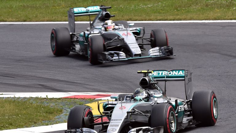 Nico Rosberg ahead of Lewis Hamilton 