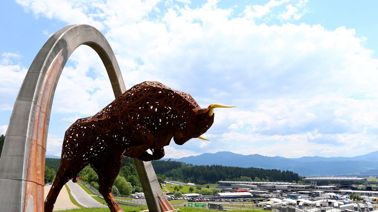 A general view of the Red Bull Ring and sculpture 
