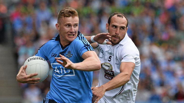 Dublin forward Ciaran Kilkenny in action against Kevin Murnaghan of Kildare
