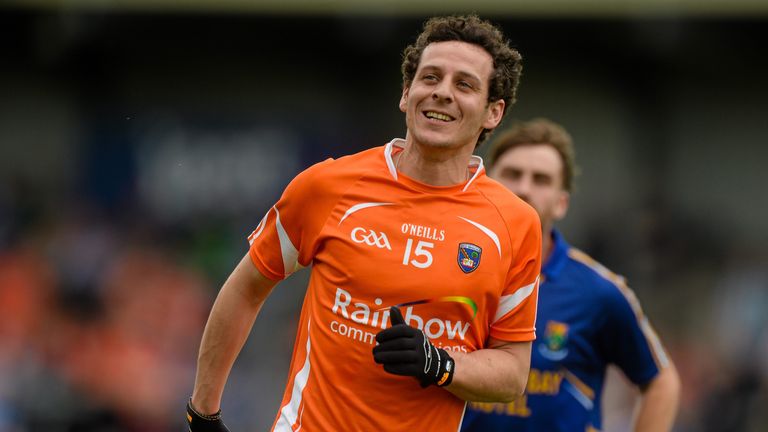 Jamie Clarke is all smiles after scoring his second goal against Wicklow